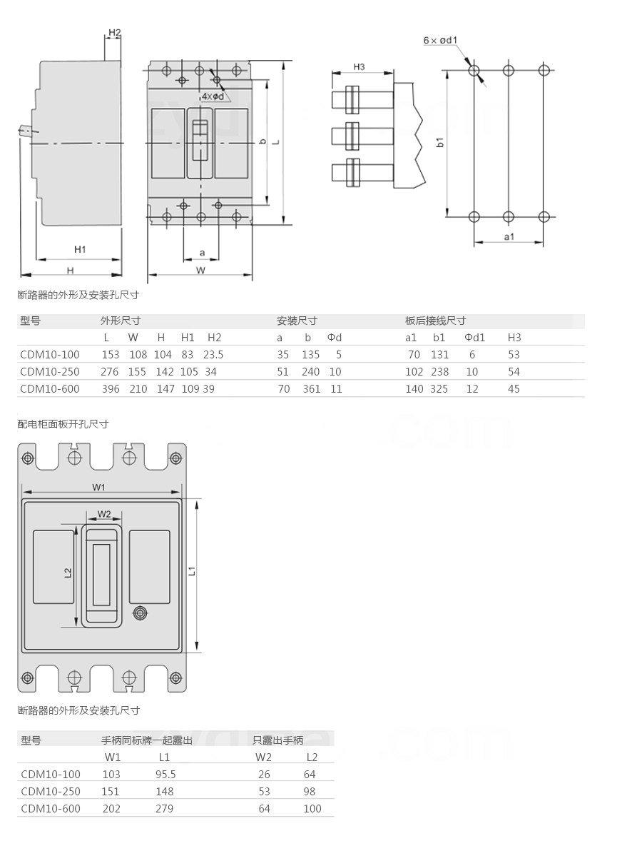 CDM10塑壳断路器尺寸图.png