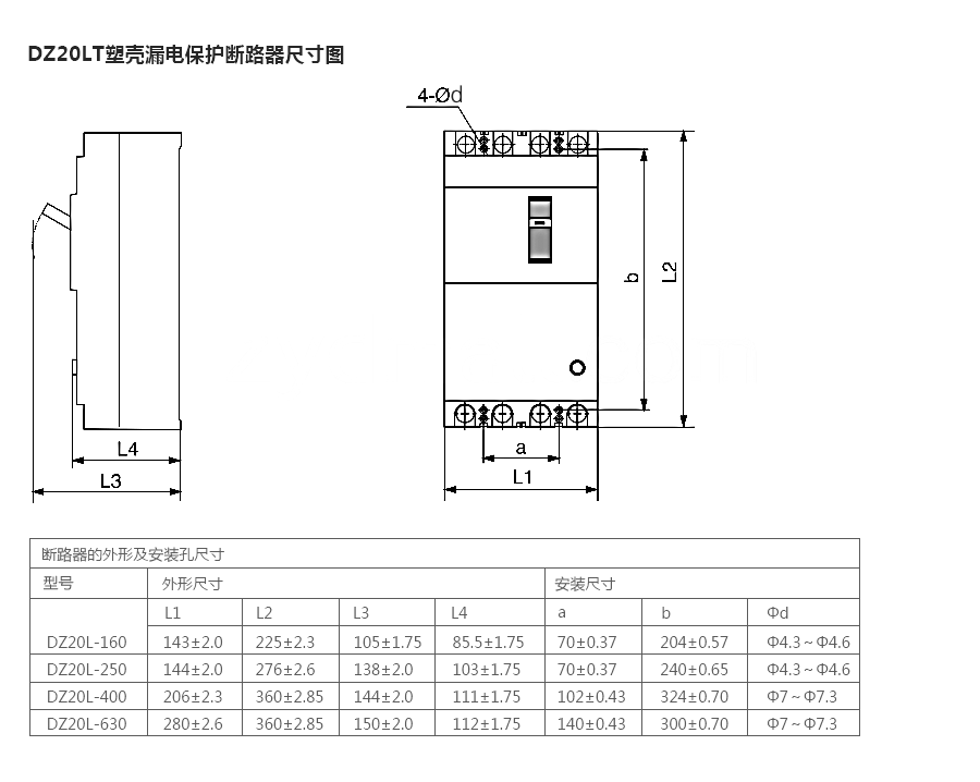 DZ20LT塑壳漏电保护断路器尺寸图.png