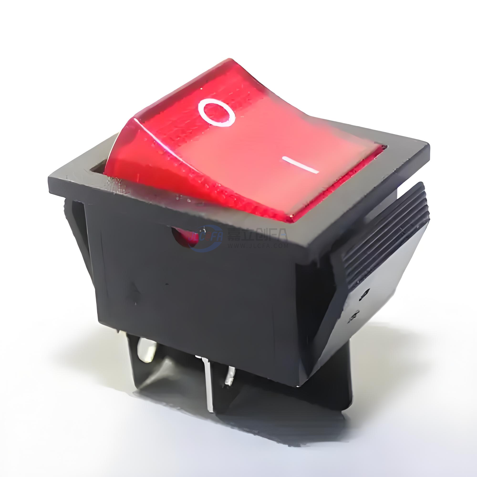 船型开关 KCD2红色4脚2档带灯  开孔28*22