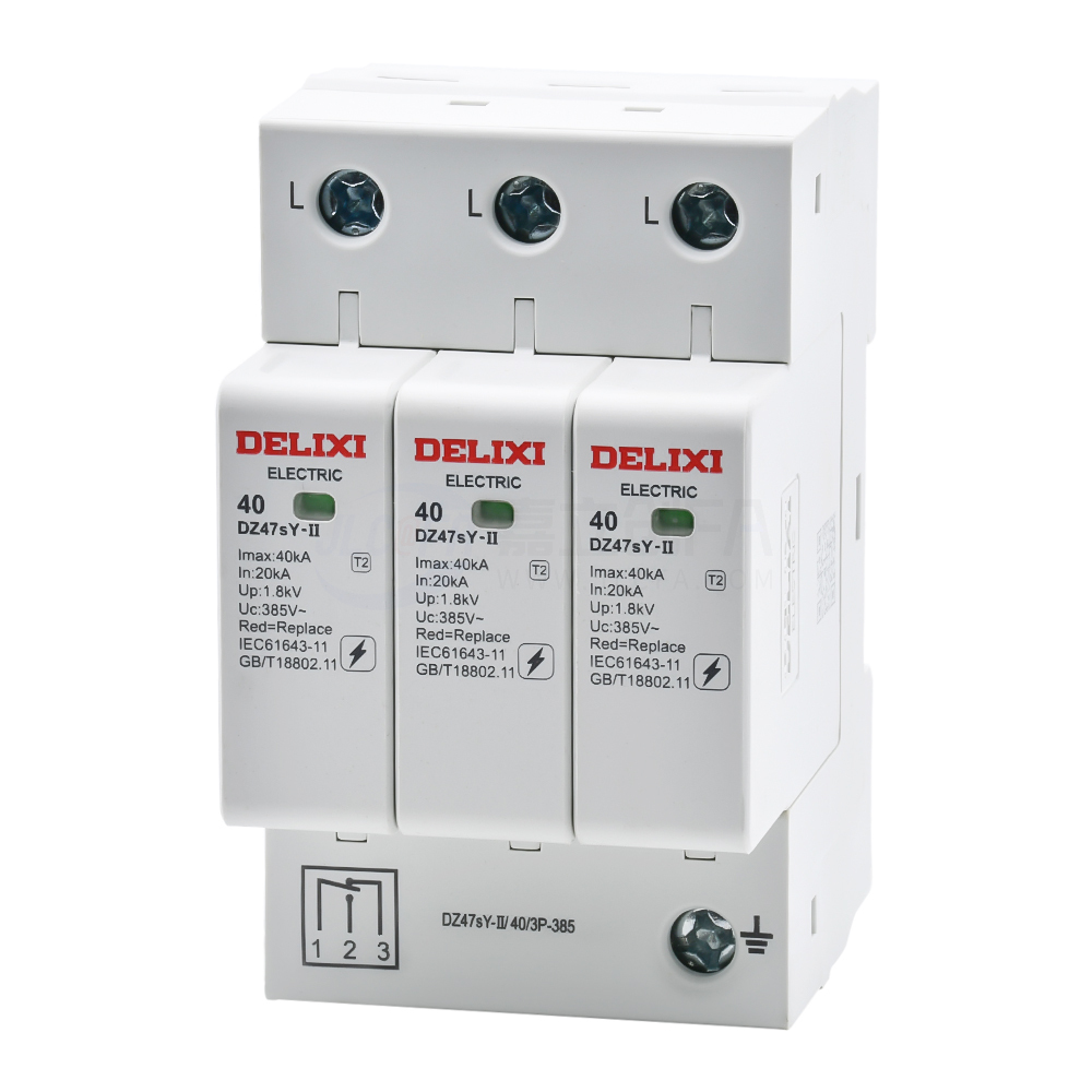 德力西(DELIXI) 电涌保护器 DZ47sY-II DZ47sY-II 40kA 3P 385V YX