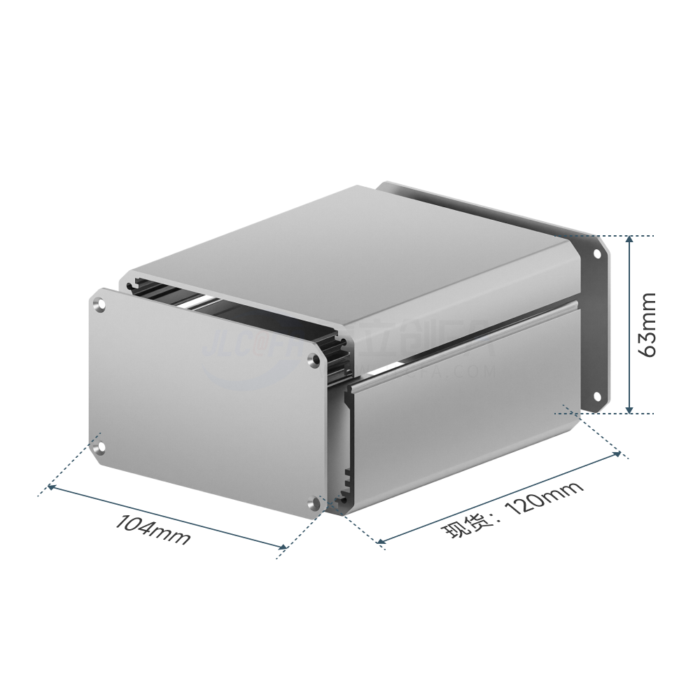 分体式铝合金壳体104*63*120 本色喷砂阳极氧化(免费赠送盖板沉头螺钉)