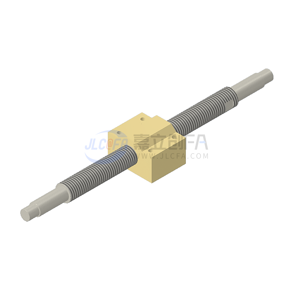 30度梯形丝杠组件 加宽方型螺帽 固定侧+固定侧