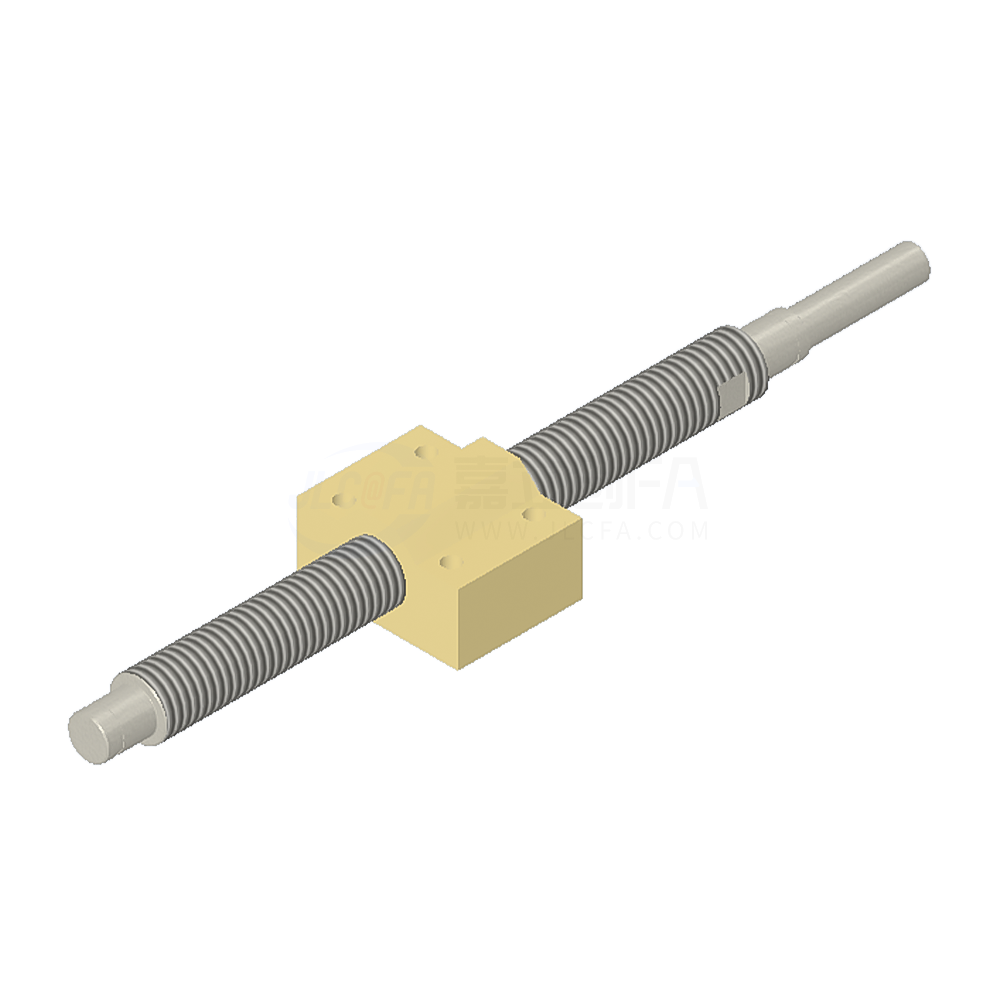 30度梯形丝杠组件 加宽方型螺帽 支持侧+支持侧