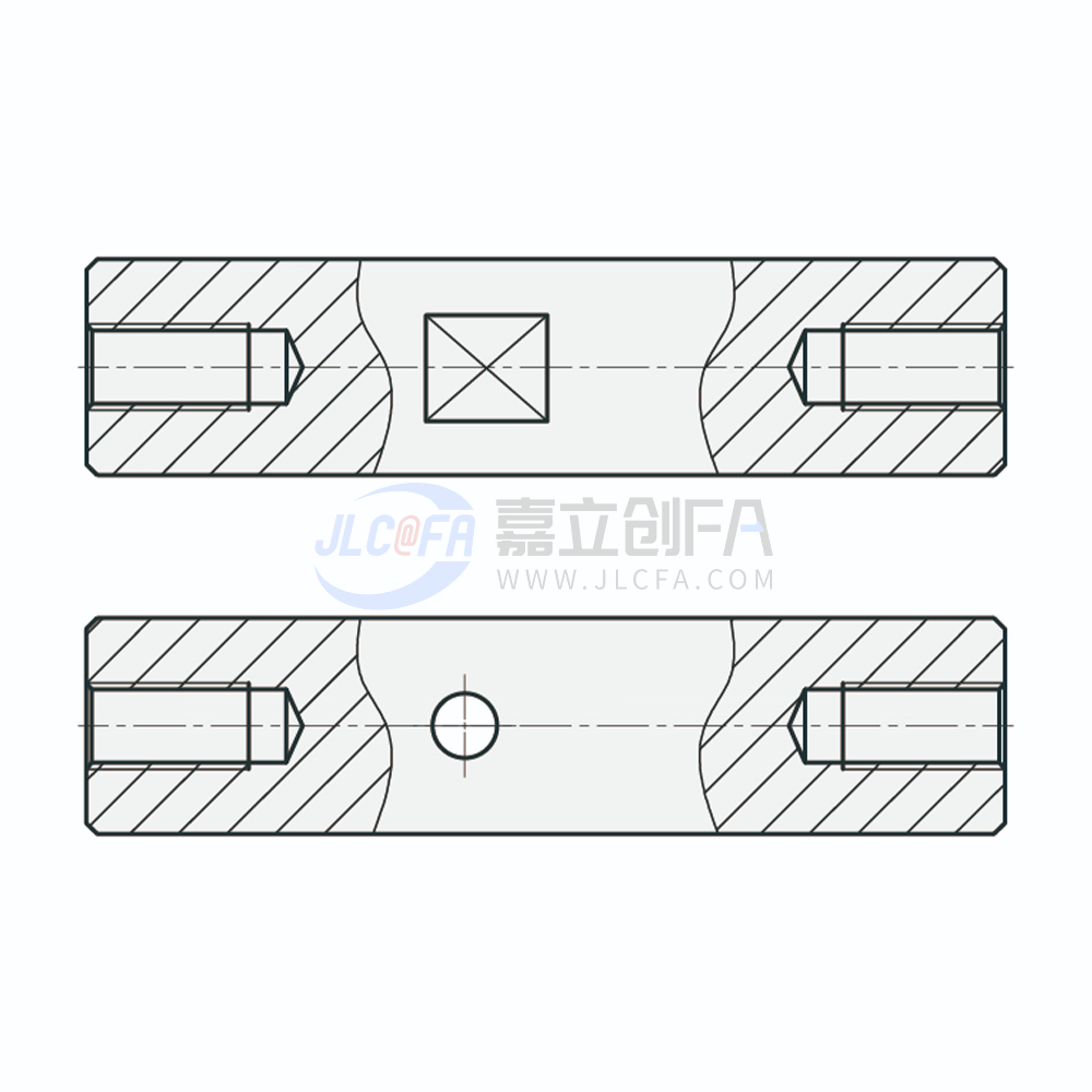 实心导向轴 直杆型 两端内螺纹型 带扳手槽型/带通孔型 g6