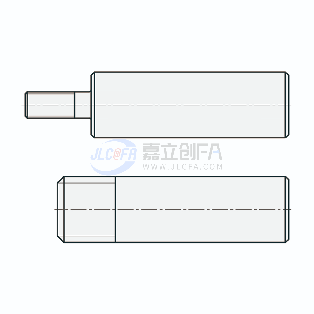 实心导向轴 直杆型 一端外螺纹型 轴身不加工/同径型 g6