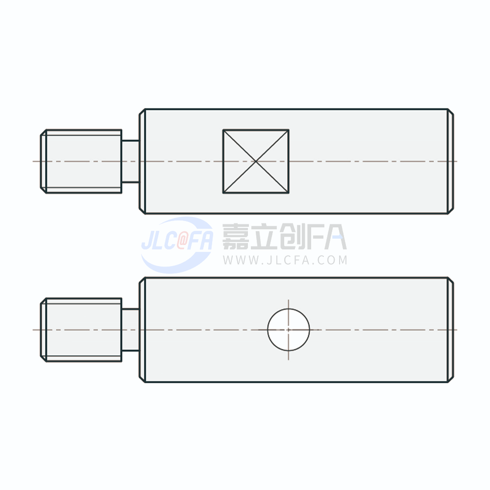 实心导向轴 直杆型 一端外螺纹型 带退刀槽 +扳手槽型/带退刀槽 +通孔型  g6