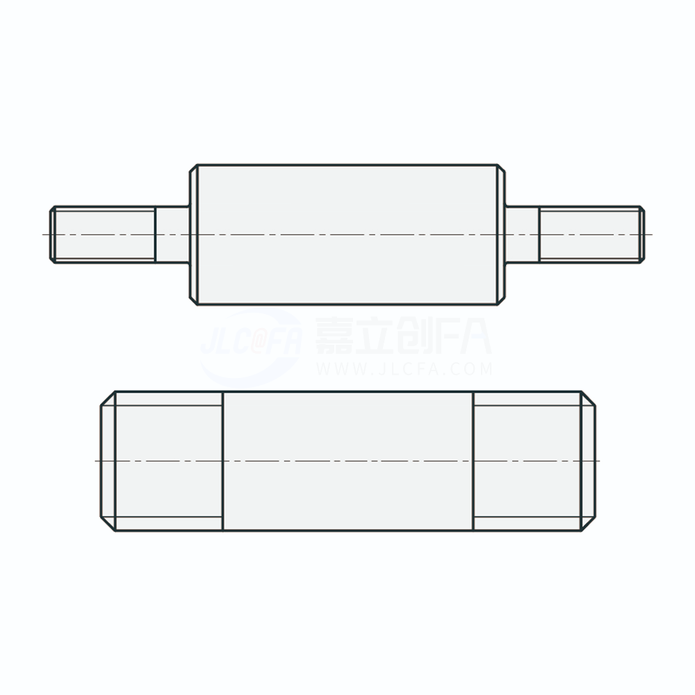 实心导向轴 直杆型 两端外螺纹型 轴身不加工/同径型 g6