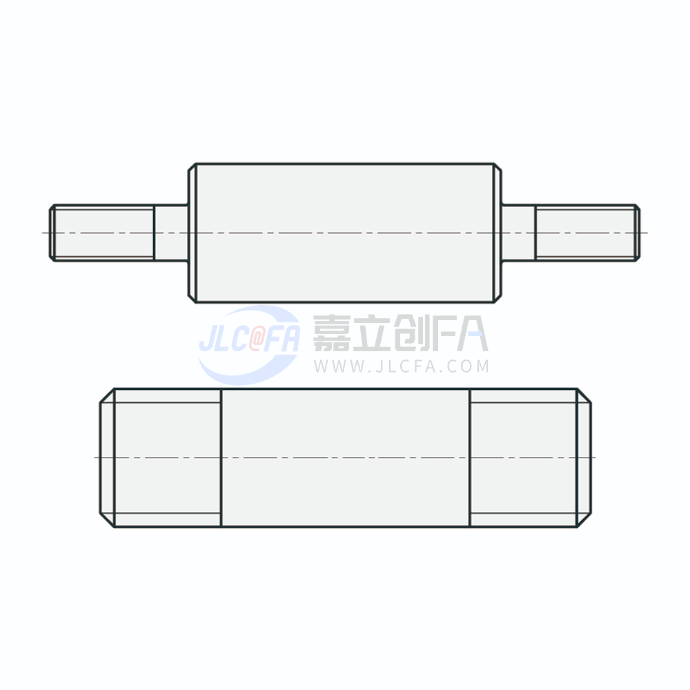 实心导向轴 直杆型 两端外螺纹型 轴身不加工/同径型 g6