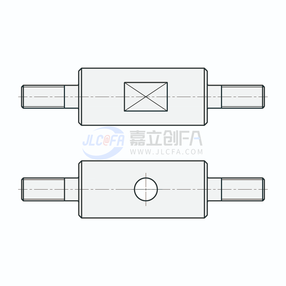 实心导向轴 两端外螺纹型 带扳手槽型/带通孔型 g6