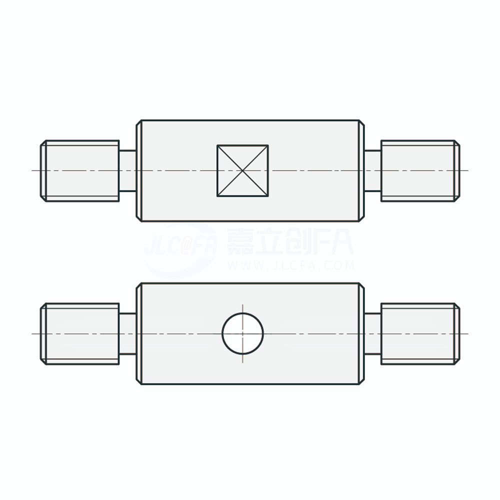 实心导向轴 两端外螺纹型 带退刀槽+扳手槽型/带退刀槽+通孔型 g6