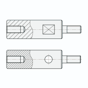 实心导向轴 一端外螺纹一端内螺纹型 带扳手槽型/带通孔型 g6