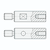 实心导向轴 一端外螺纹一端内螺纹型 带退刀槽+扳手槽型/带退刀槽+通孔型 g6