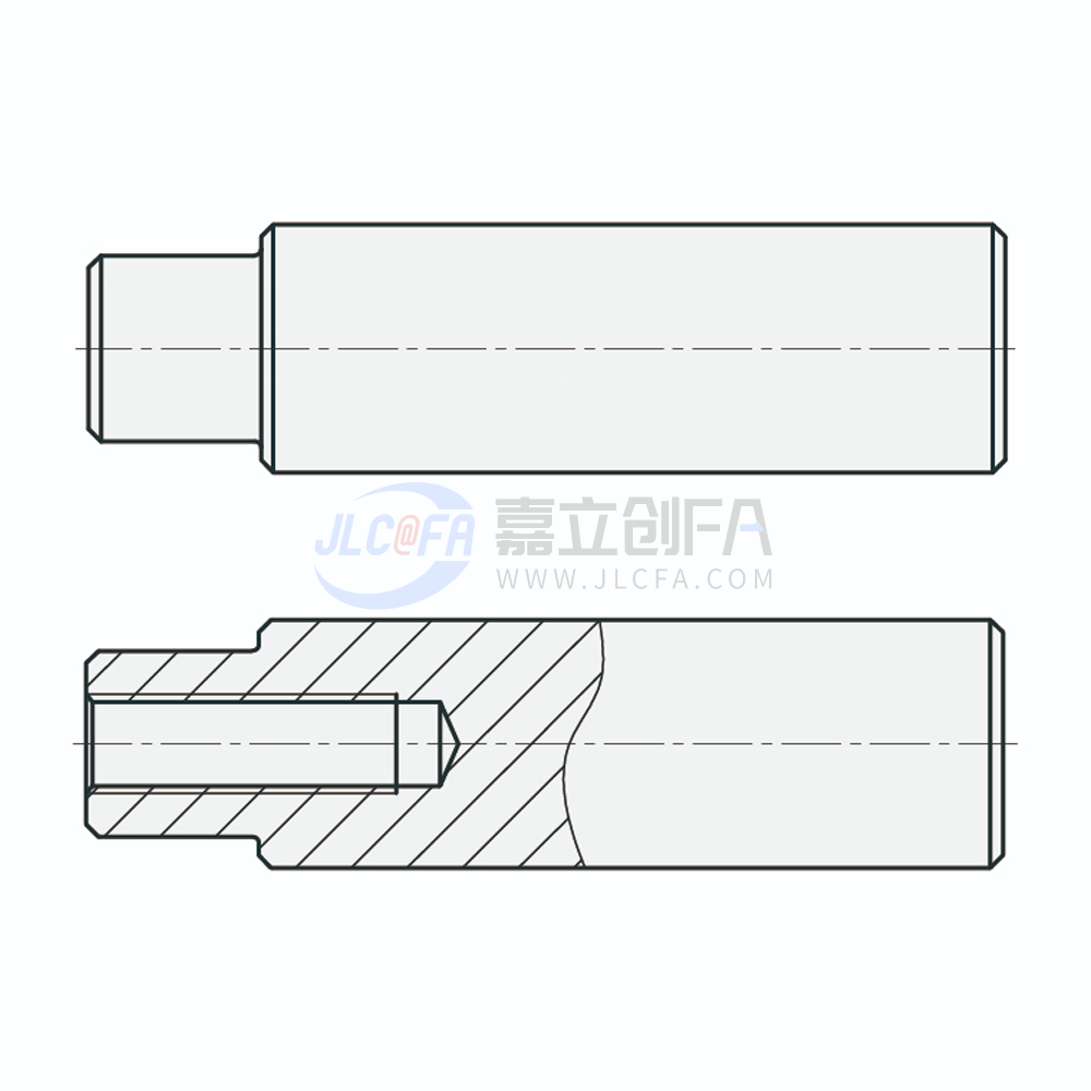 实心导向轴 一端台阶形 轴端不加工 /一端内螺纹型 g6