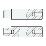 实心导向轴 一端台阶一端内螺纹型/一端台阶两端内螺纹型 g6