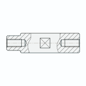 实心导向轴 一端台阶形 两端内螺纹型 带扳手槽型 g6