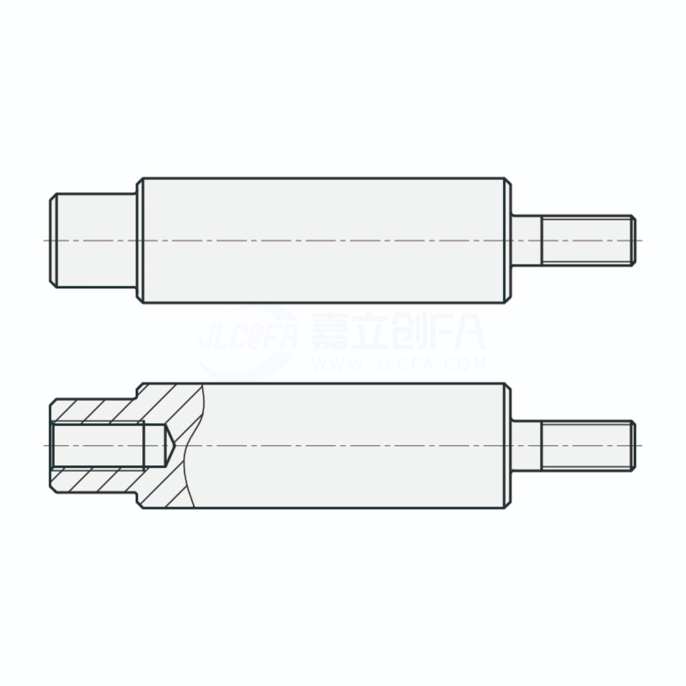 实心导向轴 一端台阶形 一端台阶另一端外螺纹型/一端台阶内螺纹另一端外螺纹型  g6