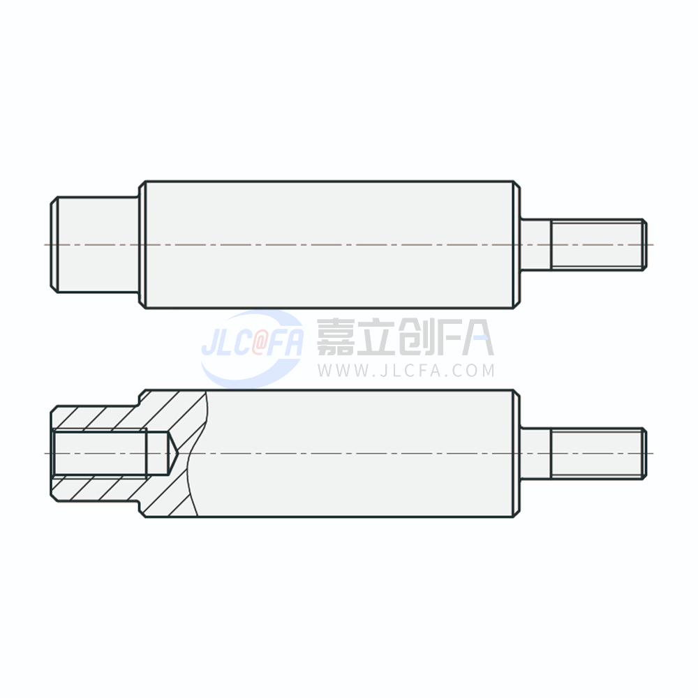 实心导向轴 一端台阶形 一端台阶另一端外螺纹型/一端台阶内螺纹另一端外螺纹型  g6