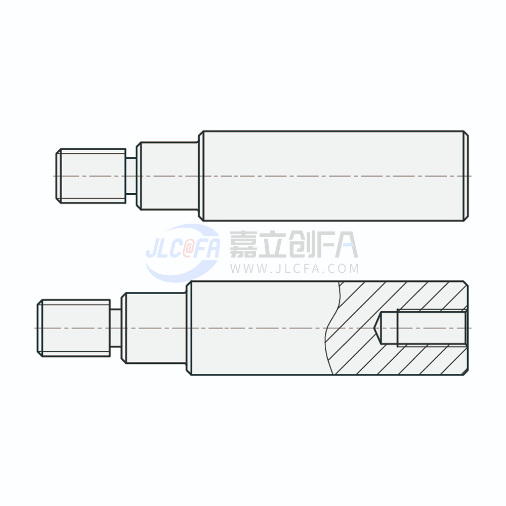 实心导向轴 一端台阶形 一端外螺纹型/一端台阶外螺纹另一端内螺纹型 g6 实心导向轴 一端台阶形 一端外螺纹型/一端台阶外螺纹另一端内螺纹型 g6