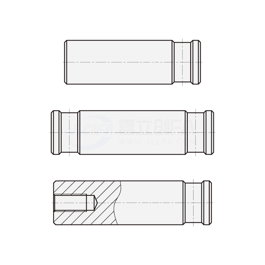 实心导向轴 带止动螺丝槽型 轴端不加工/一端内螺纹型 一端带止动槽/两端带止动螺丝槽 g6