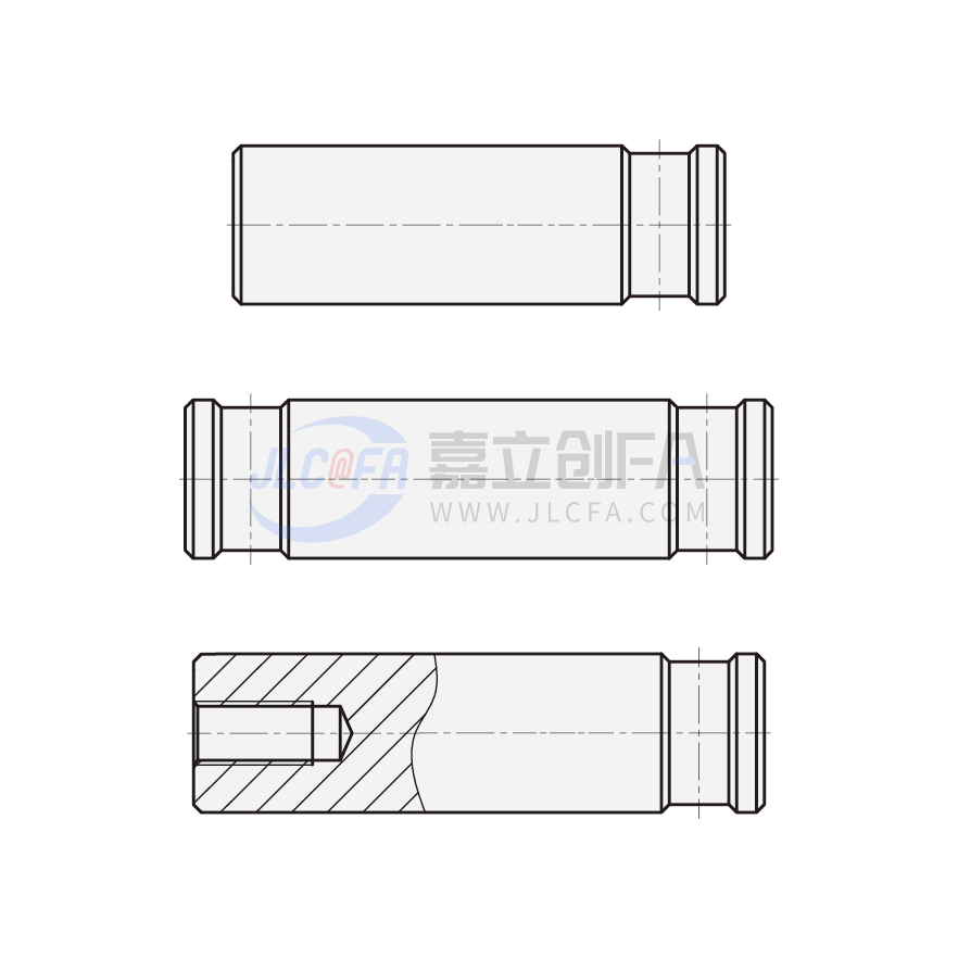 实心导向轴 带止动螺丝槽型 轴端不加工/一端内螺纹型 一端带止动槽/两端带止动螺丝槽 g6