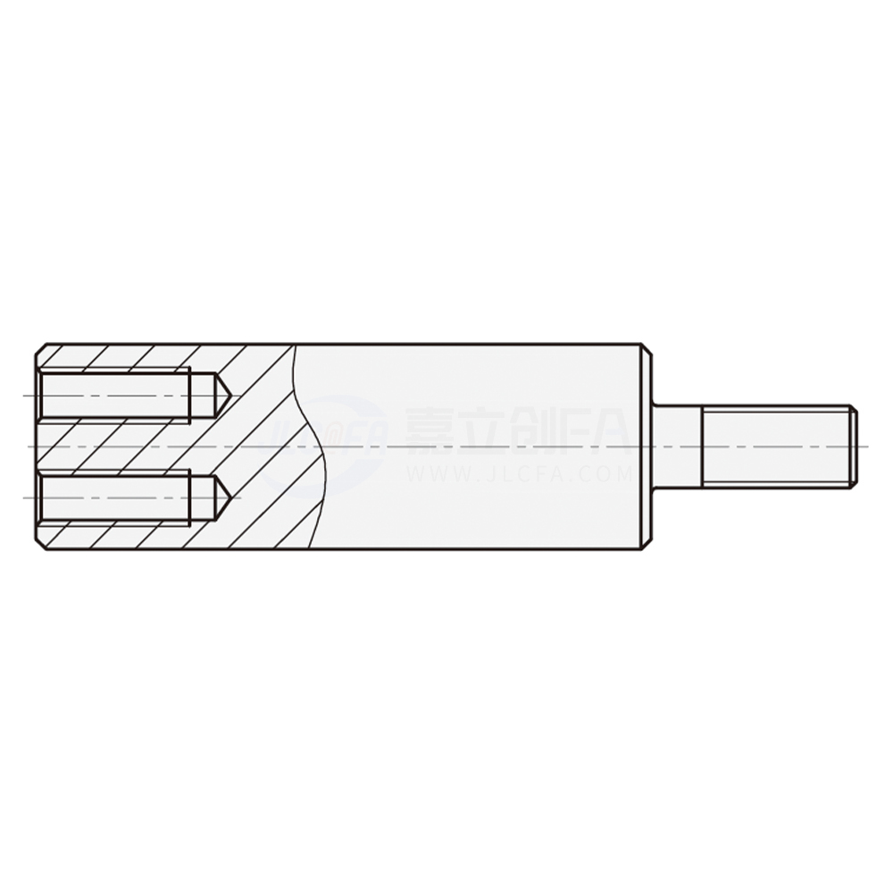 实心导向轴 双孔型 一端外螺纹型 g6