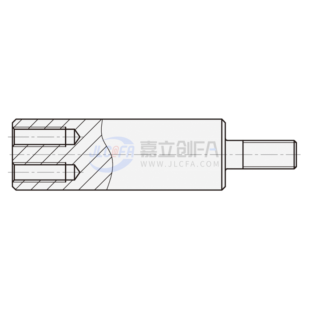 实心导向轴 双孔型 一端外螺纹型 g6