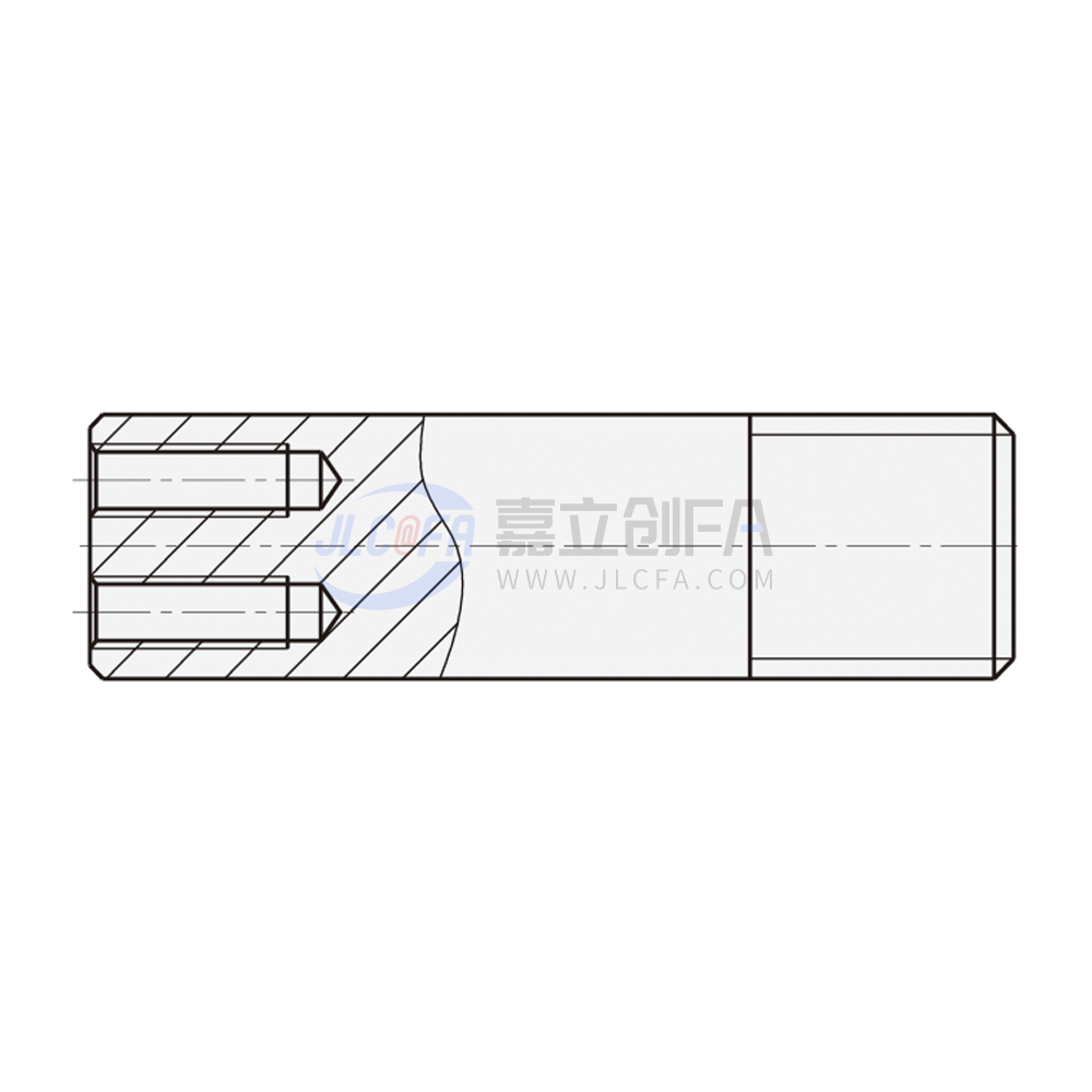 实心导向轴 双孔型 一端外螺纹同径型 g6
