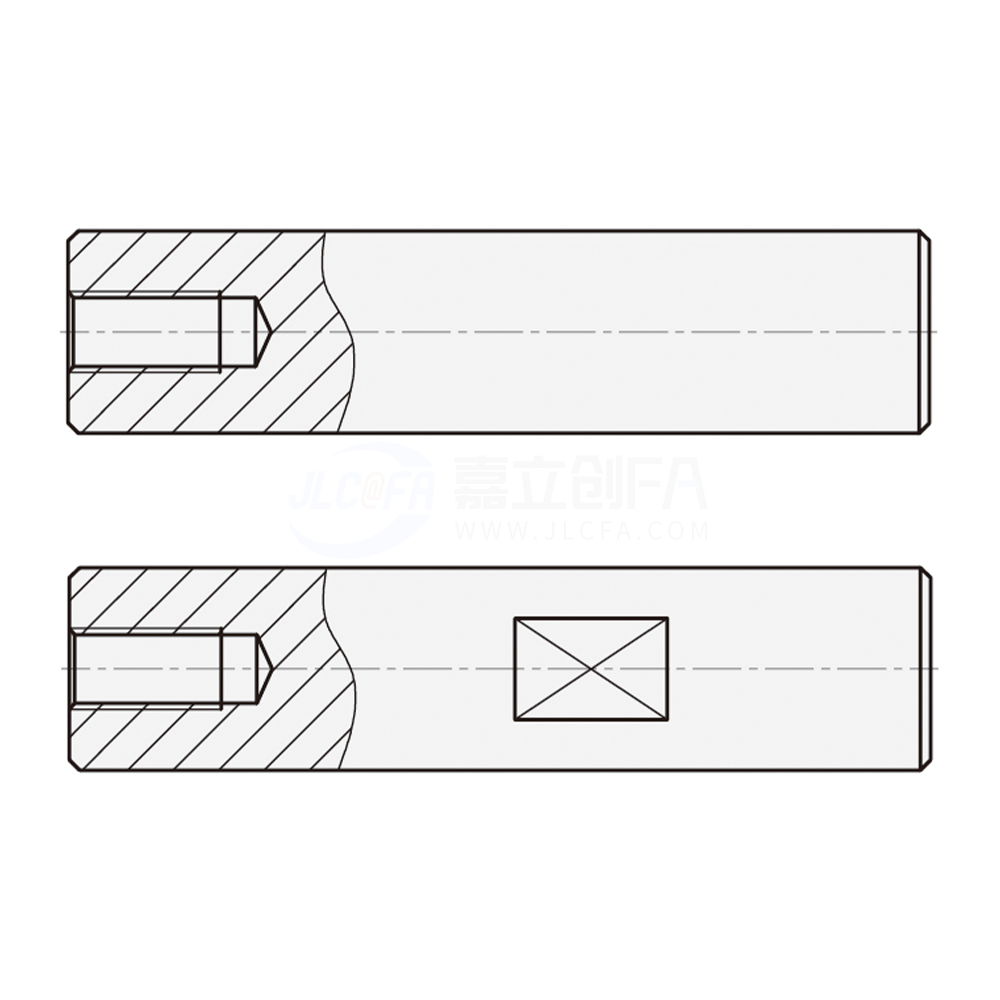 实心导向轴 一端内螺纹型 轴身不加工/带扳手槽型 f8