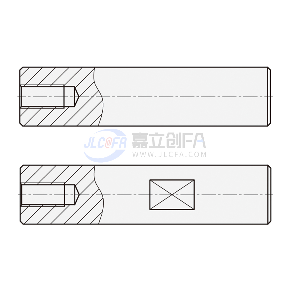 实心导向轴 一端内螺纹型 轴身不加工/带扳手槽型 f8