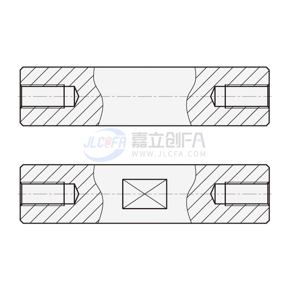 实心导向轴 两端内螺纹型 轴身不加工/带扳手槽型 f8