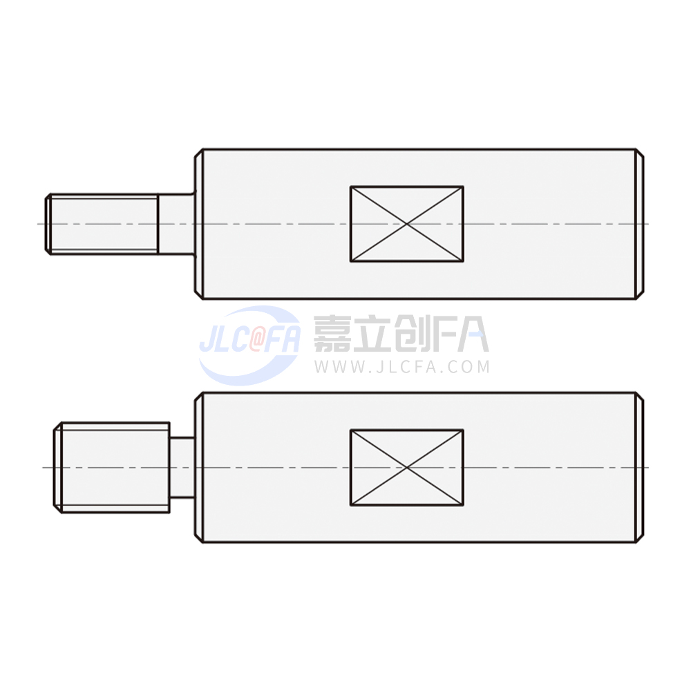 实心导向轴/光轴 一端外螺纹型 带扳手槽型/带退刀槽+扳手槽型 f8