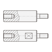实心导向轴 一端外螺纹一端内螺纹型 轴身不加工/带扳手槽型 f8