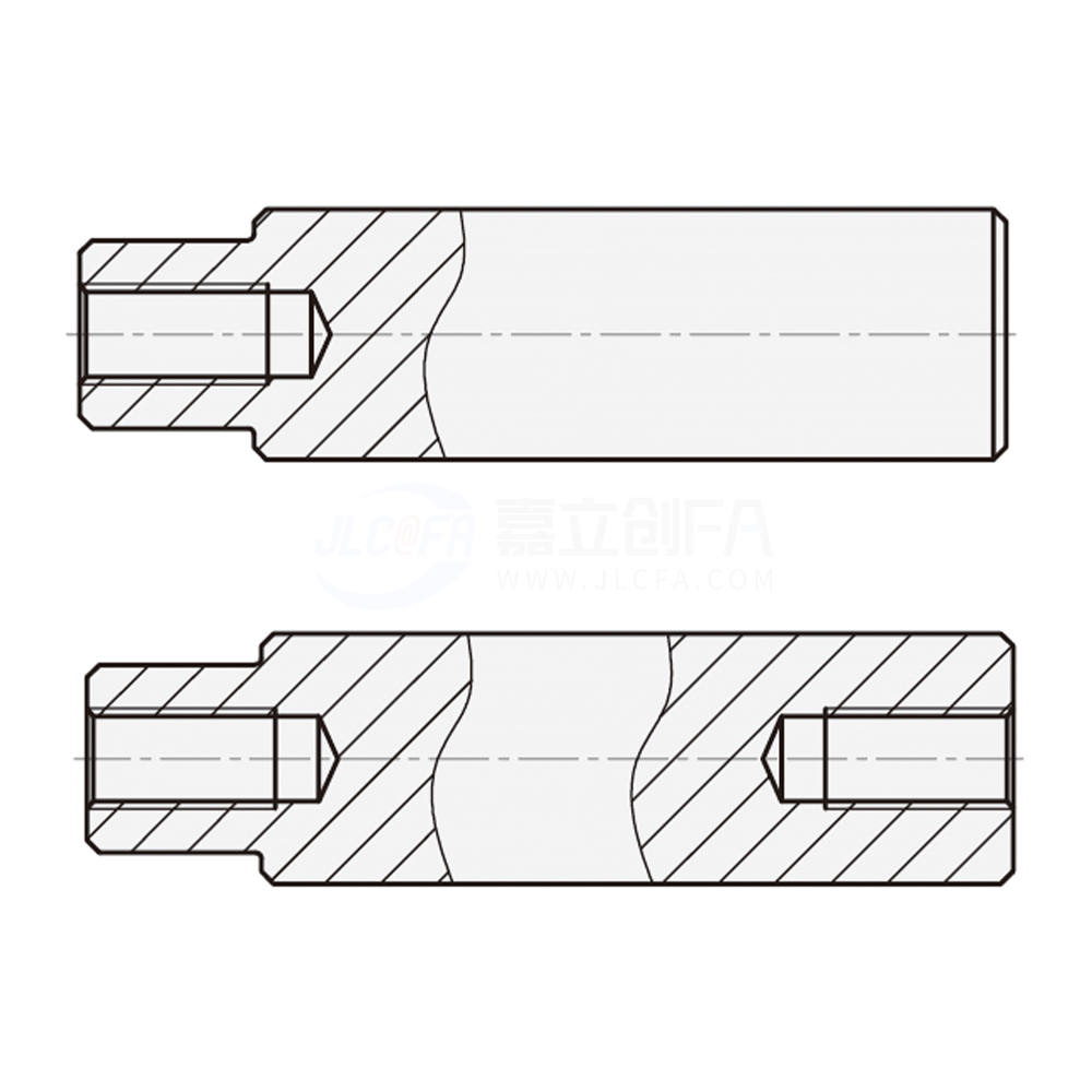 实心导向轴 一端台阶形 一端内螺纹型/两端内螺纹型 f8
