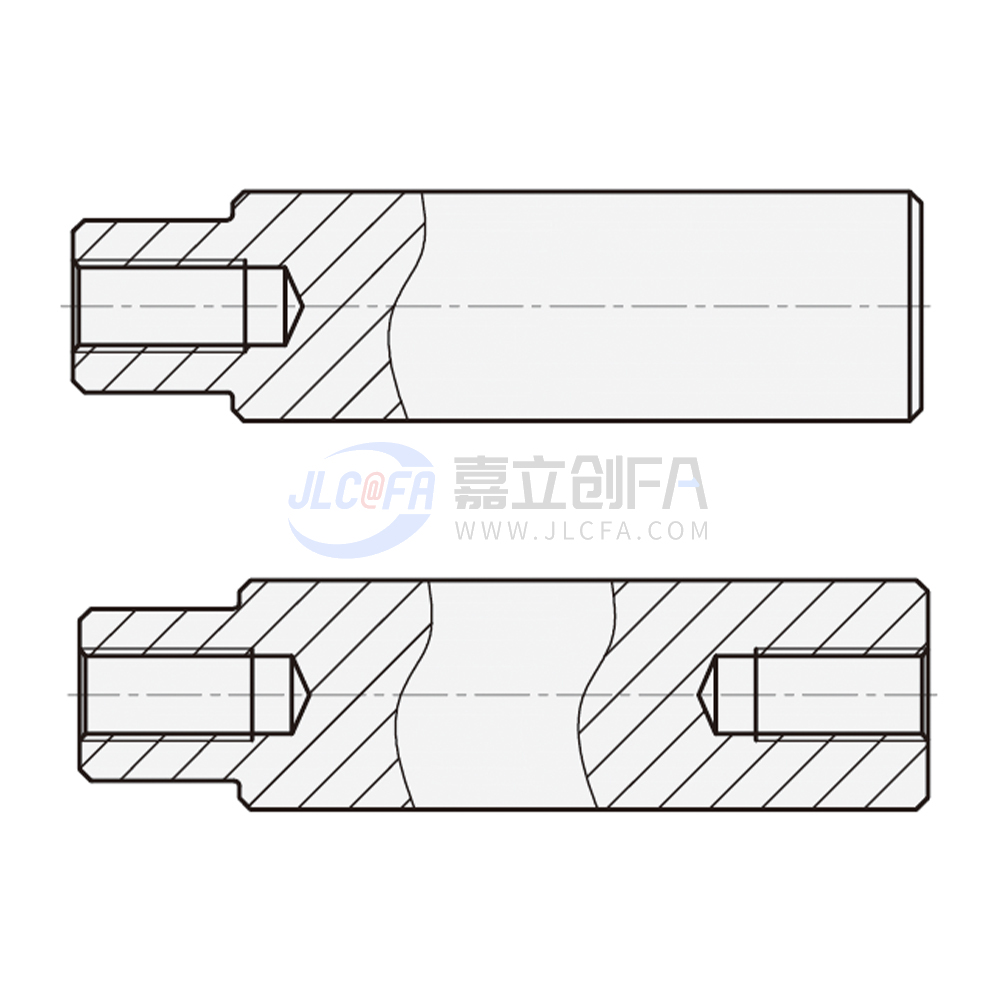 实心导向轴 一端台阶形 一端内螺纹型/两端内螺纹型 f8