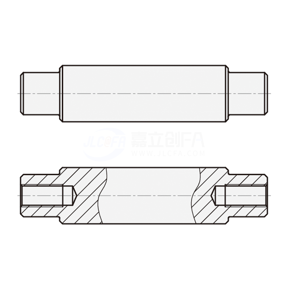 实心导向轴 两端台阶型  轴端不加工/两端内螺纹型  f8