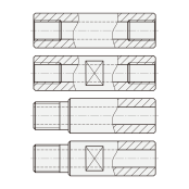 管型导向轴 两端内螺纹型/两端内螺纹带扳手槽型/一端外螺纹型/一端外螺纹带扳手槽型