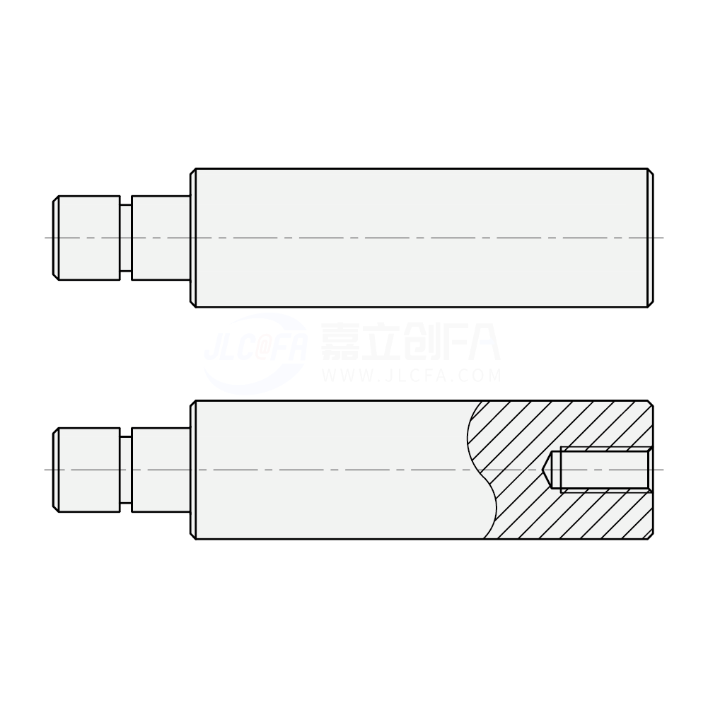 转轴  一端台阶型 轴端不加工/一端台阶另一端内螺纹型