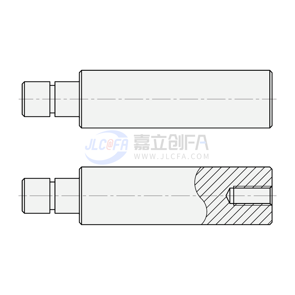 转轴  一端台阶型 轴端不加工/一端台阶另一端内螺纹型