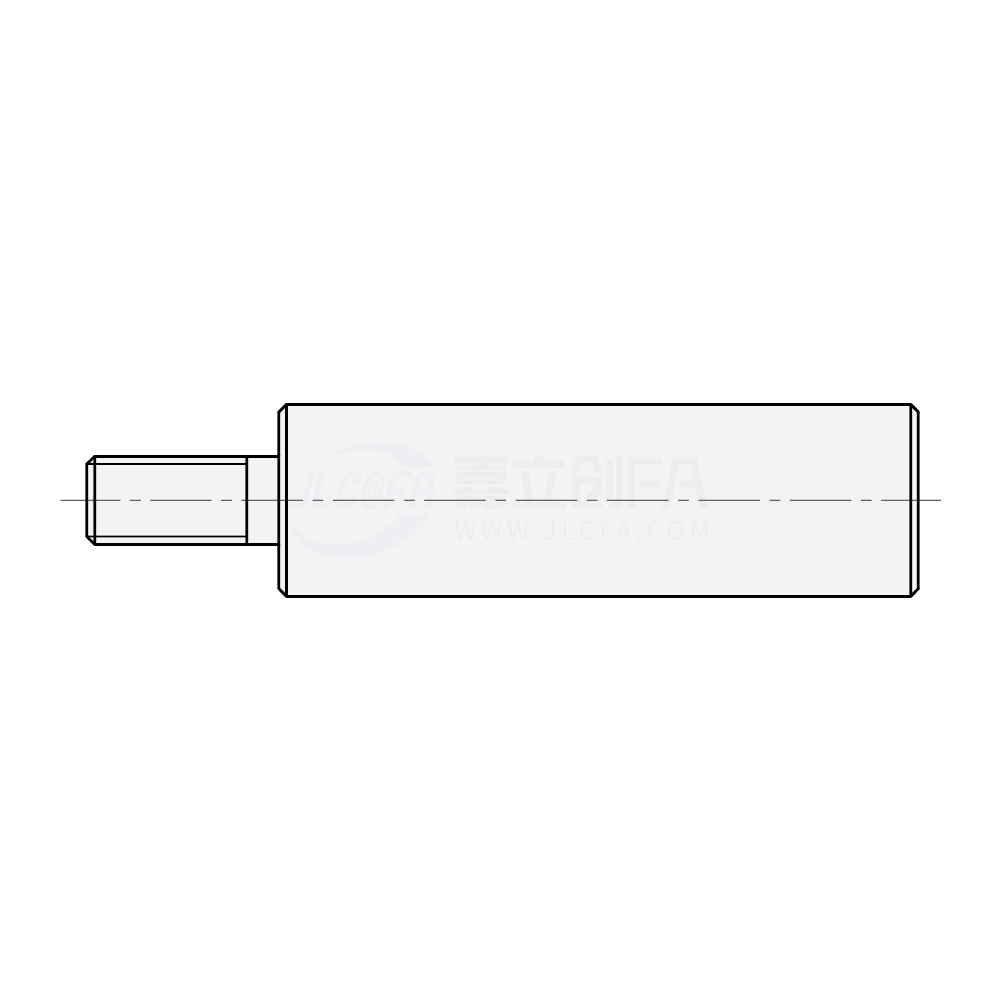 转轴  一端台阶型 一端外螺纹型  轴身不加工