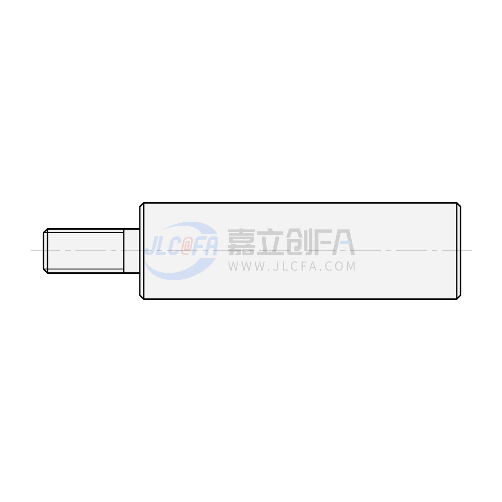 转轴  一端台阶型 一端外螺纹型  轴身不加工