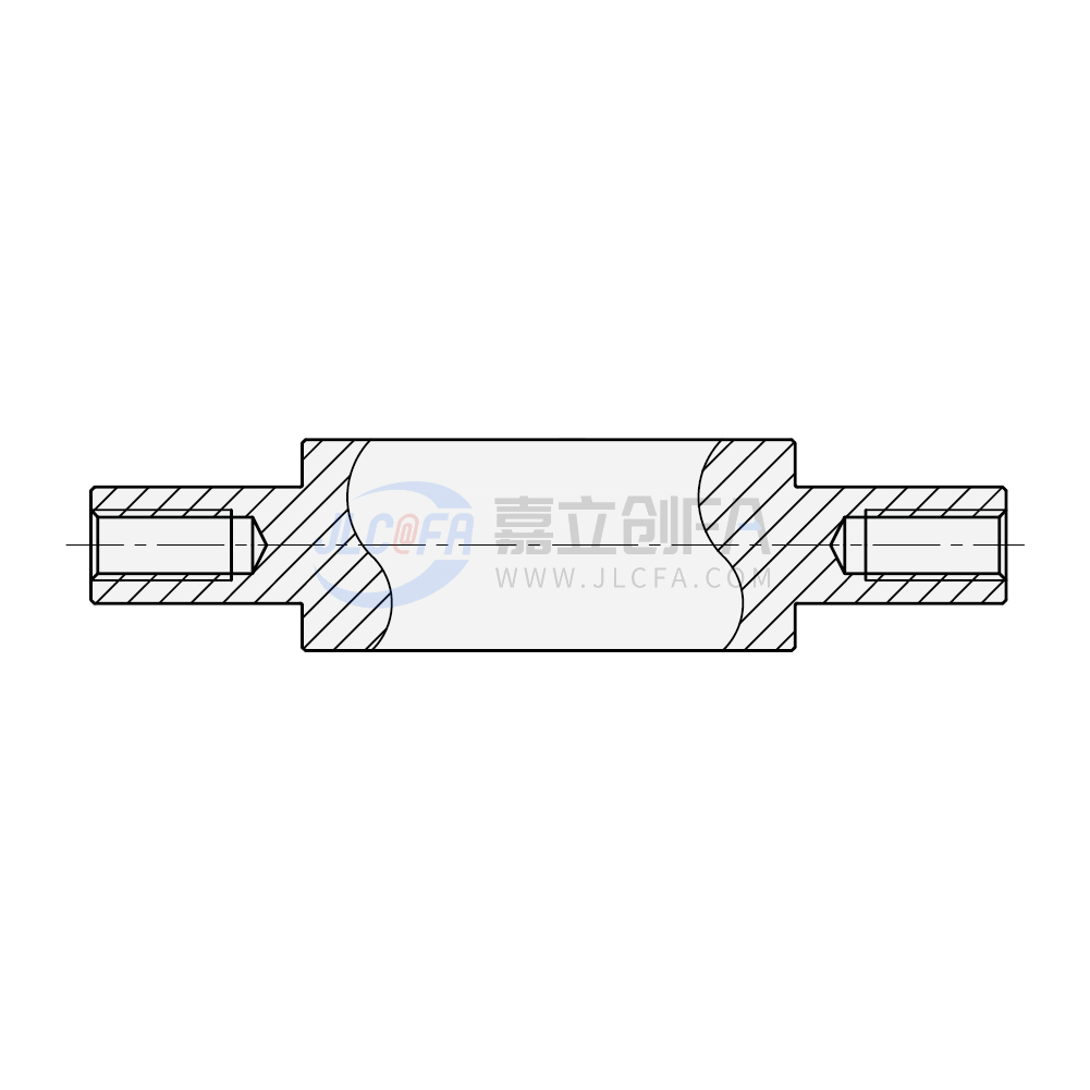 转轴 两端台阶型 两端内螺纹型 轴身不加工 转轴 两端台阶型 两端内螺纹型 轴身不加工