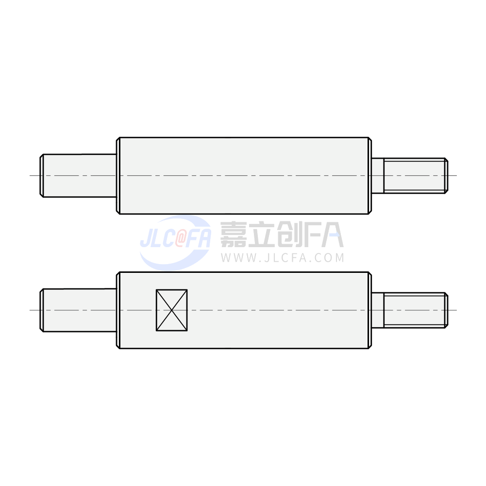 转轴 两端台阶型 一端外螺纹型 轴身不加工/带扳手槽形