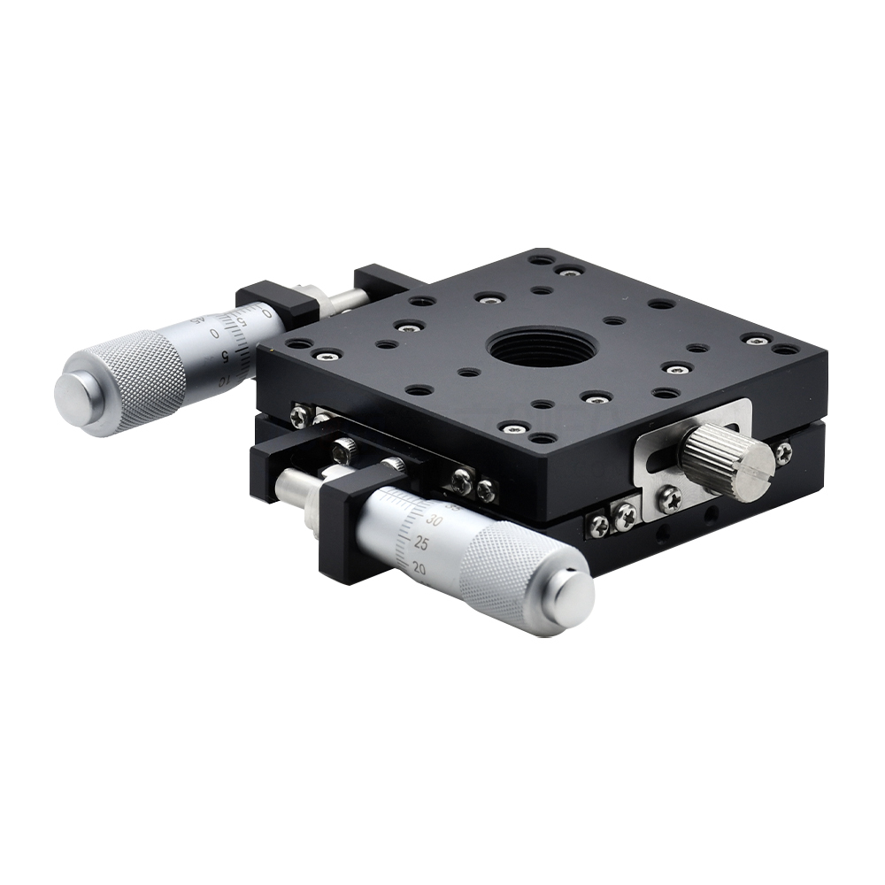 精密型 交叉滚柱引导式 手动位移台 千分尺进给式 XY轴 薄型