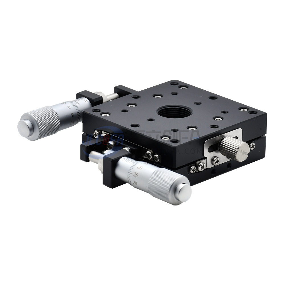 精密型 交叉滚柱引导式 手动位移台 千分尺进给式 XY轴 薄型