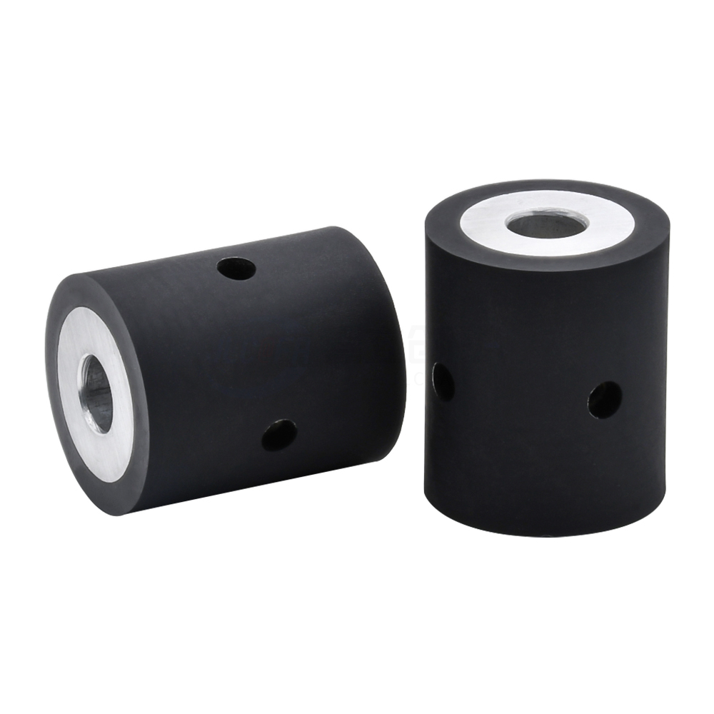 经济型聚氨酯包胶滚轮 带螺纹孔型 直柱形 带衬层