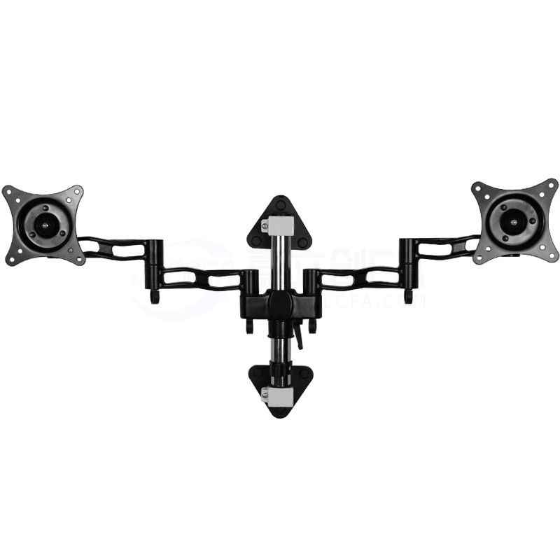 显示器支架 无键盘 双显示器 立柱壁挂式 立柱锁紧 普通型 四臂