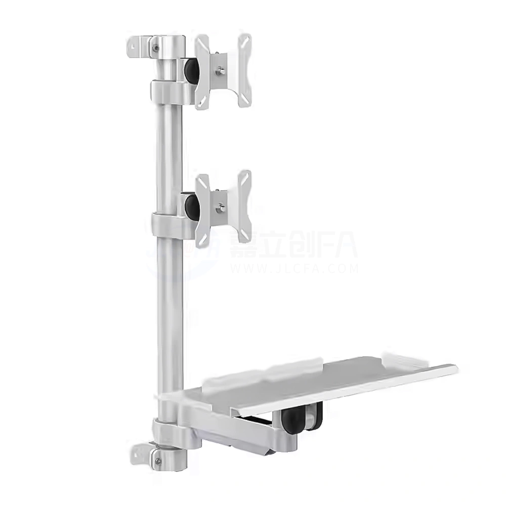 经济型显示器支架 通用键盘 双显示器 立式/吊顶安装 立柱锁紧 普通型 无臂/单臂