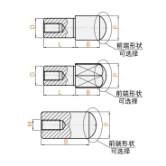 定位销 大头型 前端形状选择型 内螺纹型/内螺纹直杆型