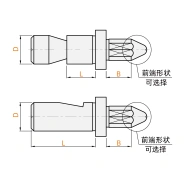 夹具用定位销 精密级 前端形状选择型 带肩型 止动螺丝部短型 环槽型/切口型
