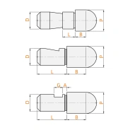 定位销 大/小头可选择型 球面型 螺栓固定型 环槽型/切口型/平面加工型